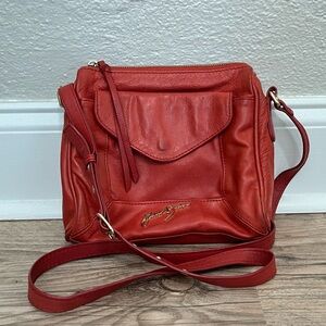 Junior Drake burnt orange/red crossbody leather purse